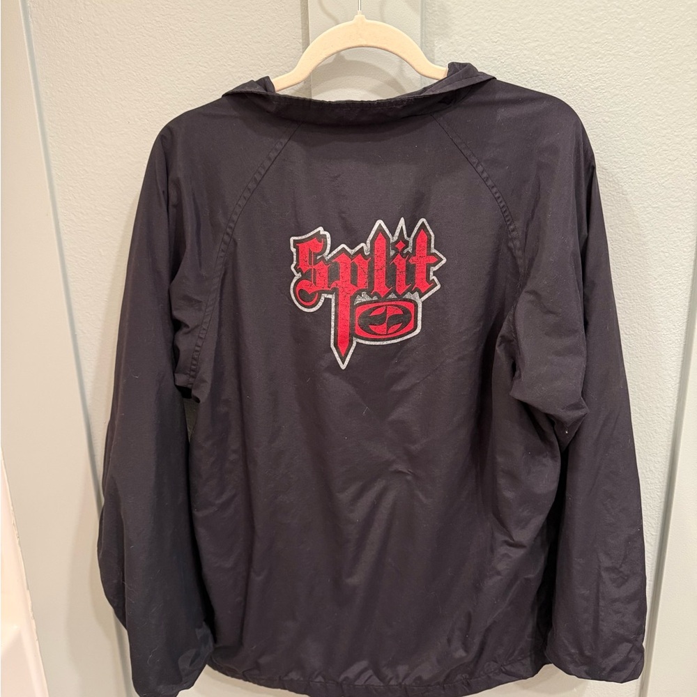 Vintage Split Black Windbreaker Jacket